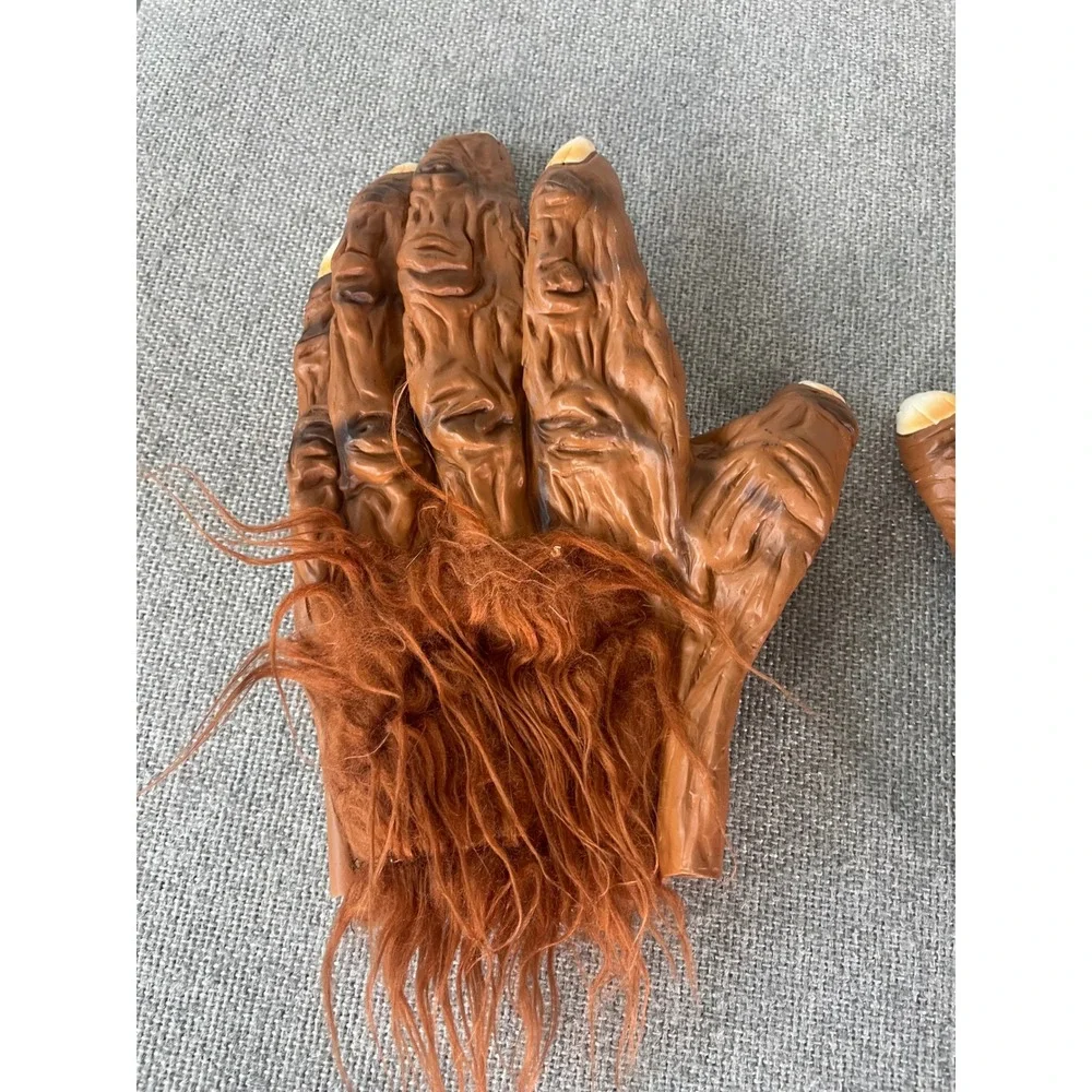 Brown Werewolf Monster Costume Gloves Beast Hands Bigfoot Halloween Yeti